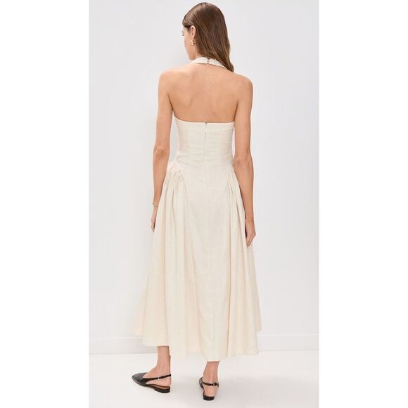 Line & Dot Greta Halter Maxi Dress in cream size S NWOT $173 - Picture 3 of 8